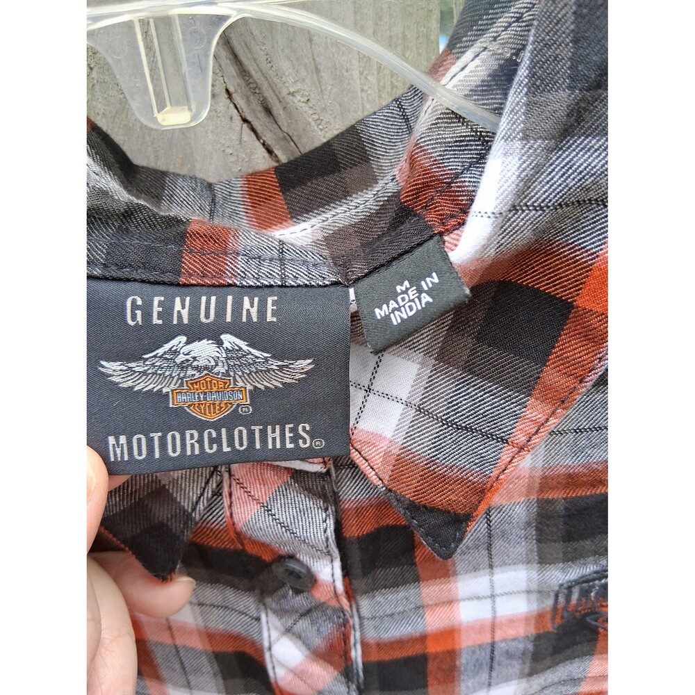 114 Harley Davidson Flannel Button Down Shirt Medium 2021 Embroidered - Picture 3 of 9